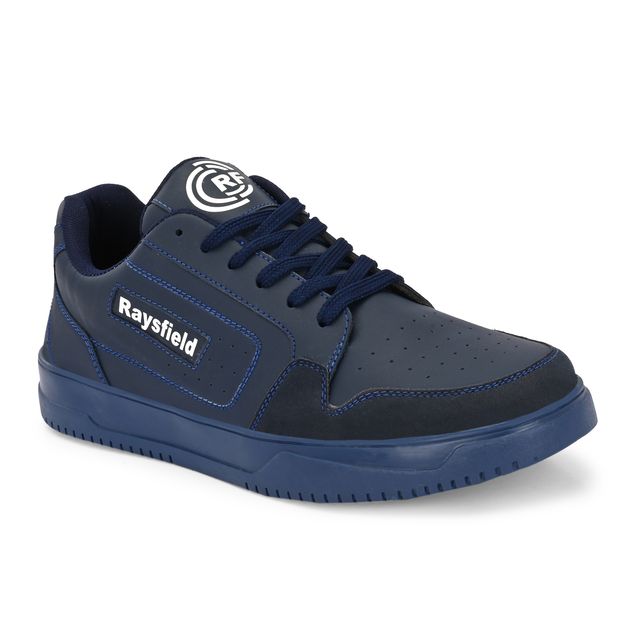 Raysfield Men's Navy Blue Casual Sneakers — Lace-Up Lifestyle Shoes