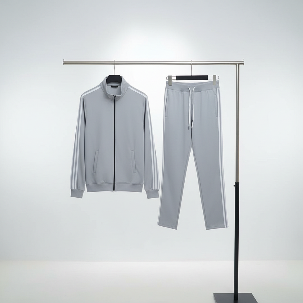 Men's Lycra Tracksuit Set — Grey (Premium Stretch & Comfort)