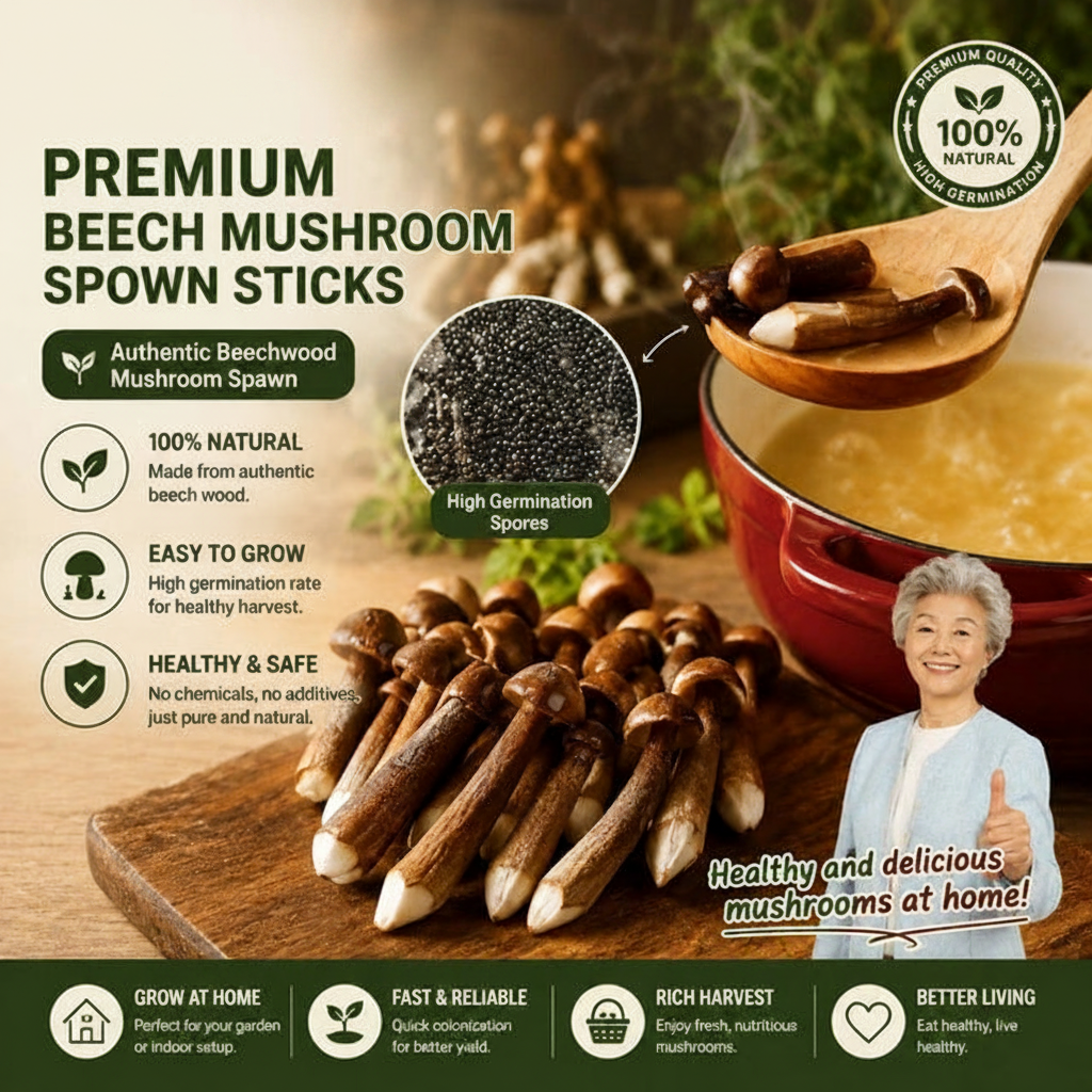 Premium Beech Mushroom Spawn Sticks product image - no brand