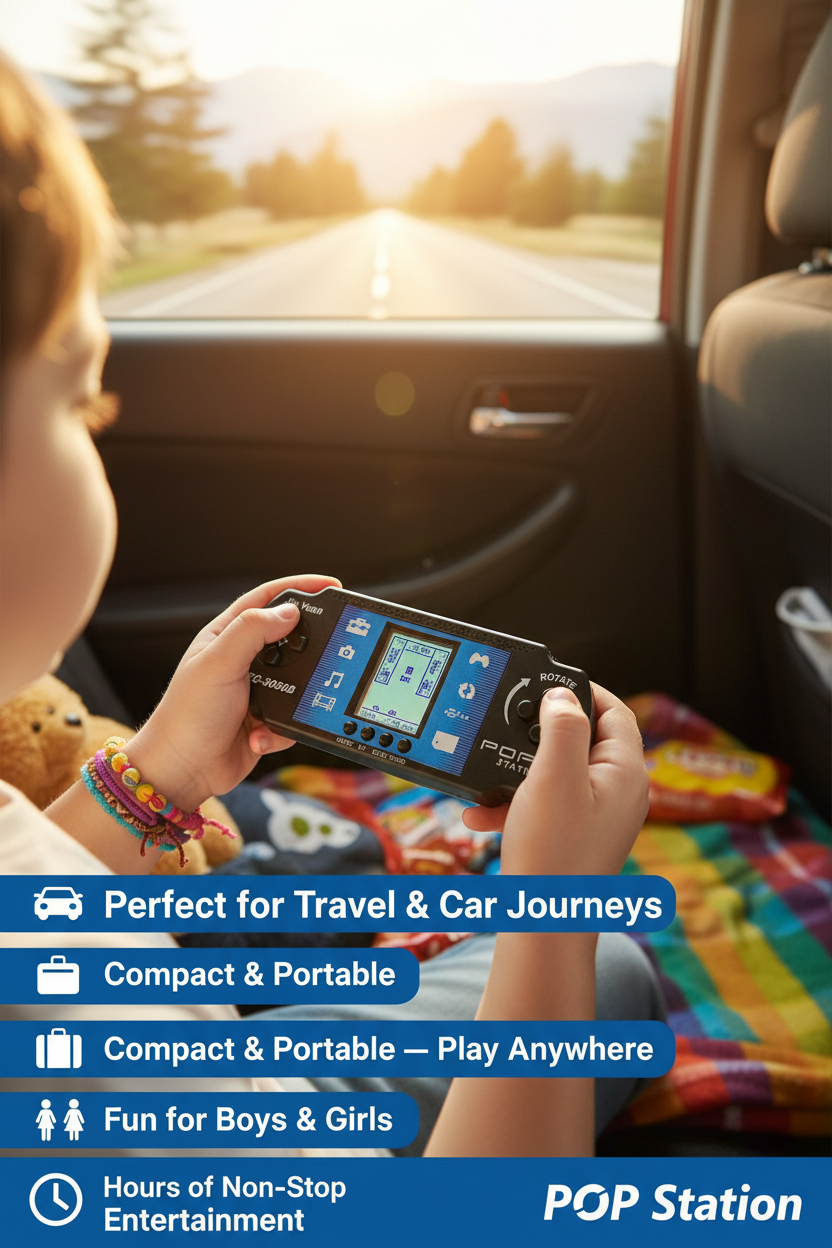 POP Station Hand Console Video Game — Handheld Gaming Toy for Kids