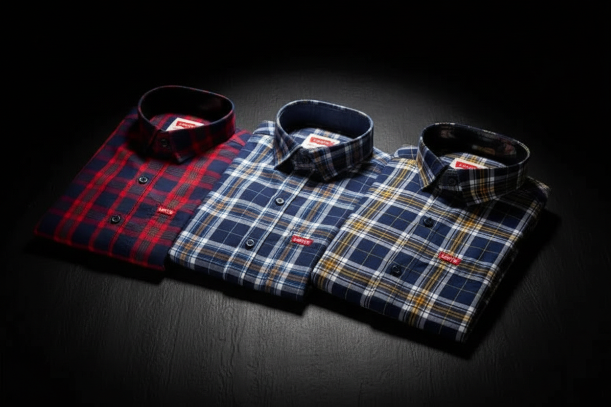 Men's Multicolor Check Shirts — Pack of 3 (Half Sleeve)
