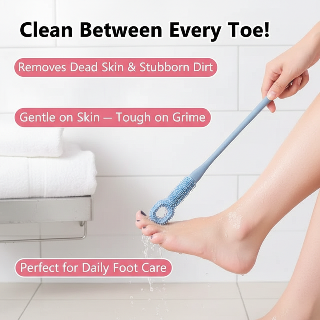 Toe Gap & Seam Scrubber Brush — Dead Skin & Ash Reliever Foot Care Tool