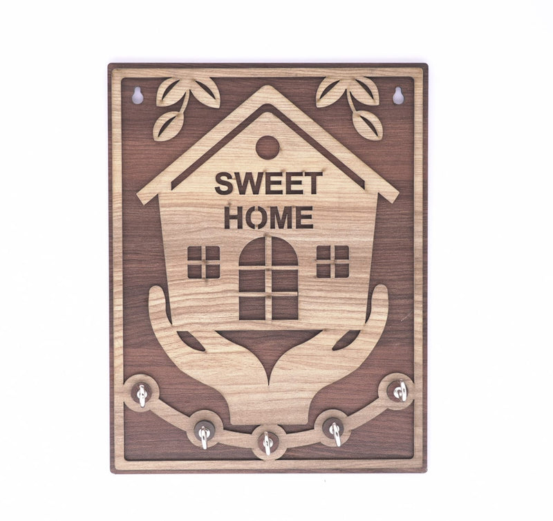 Sweet Home with Hand Wooden Keyholder