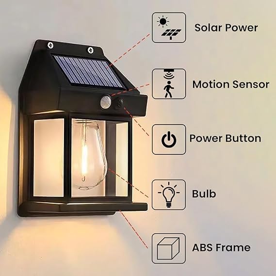 Solar Motion Sensor LED Night Light — Outdoor Wireless Security Lamp (IP65 Waterproof)