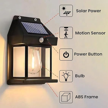 Solar Motion Sensor LED Night Light — Outdoor Wireless Security Lamp (IP65 Waterproof)