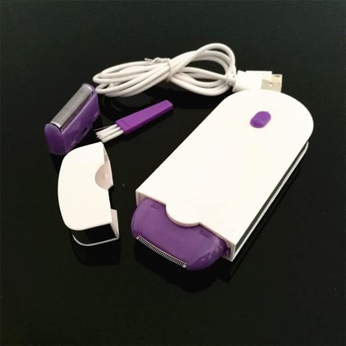 Rechargeable Epilator — Pain-Free Hair Removal Razor for Women (Purple)