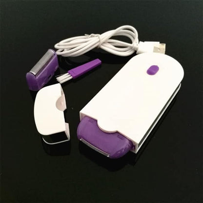 Rechargeable Epilator — Pain-Free Hair Removal Razor for Women (Purple)
