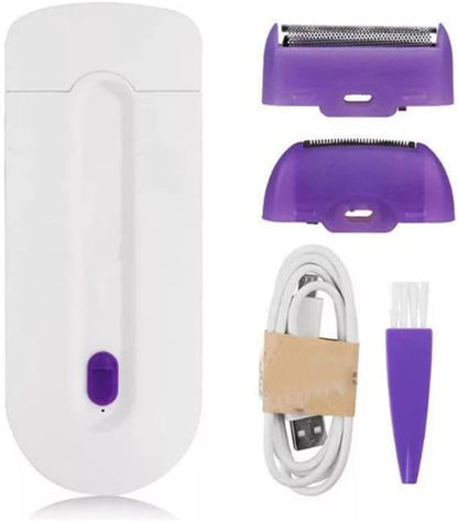 Rechargeable Epilator — Pain-Free Hair Removal Razor for Women (Purple)
