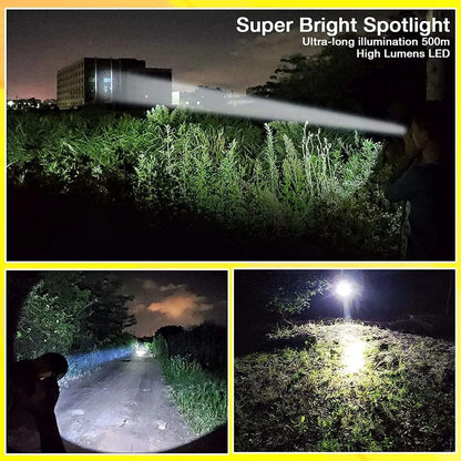 30W Rechargeable Waterproof LED Torch Emergency Light — High Power Long Range
