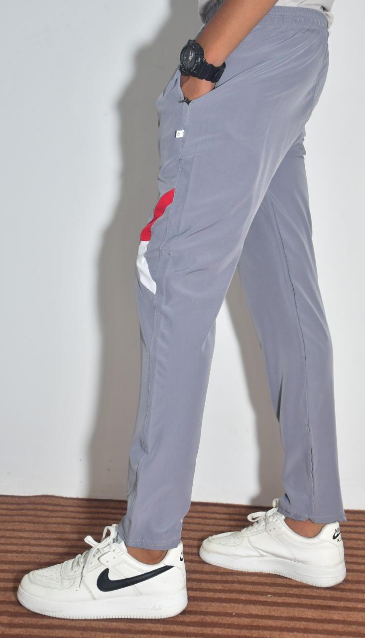 Men's Solid Striped Track Pants — Comfortable Jogger Lower with Zipper Pocket