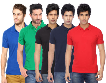 Ketex Cotton Blend Half Sleeves Polo Tshirt (Pack of 5)