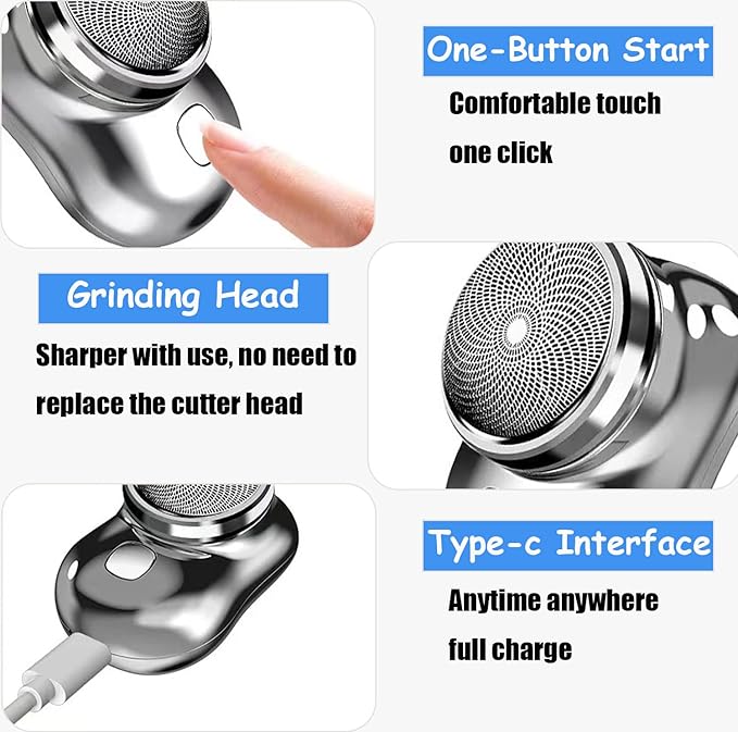 Mini-Shave Portable Electric Shaver for Men — 2023 Upgraded Compact Razor