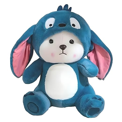 Cute Teddy Stuffed Animals Plush Toys — Soft Cuddly Bear for Kids (Pink & Blue)
