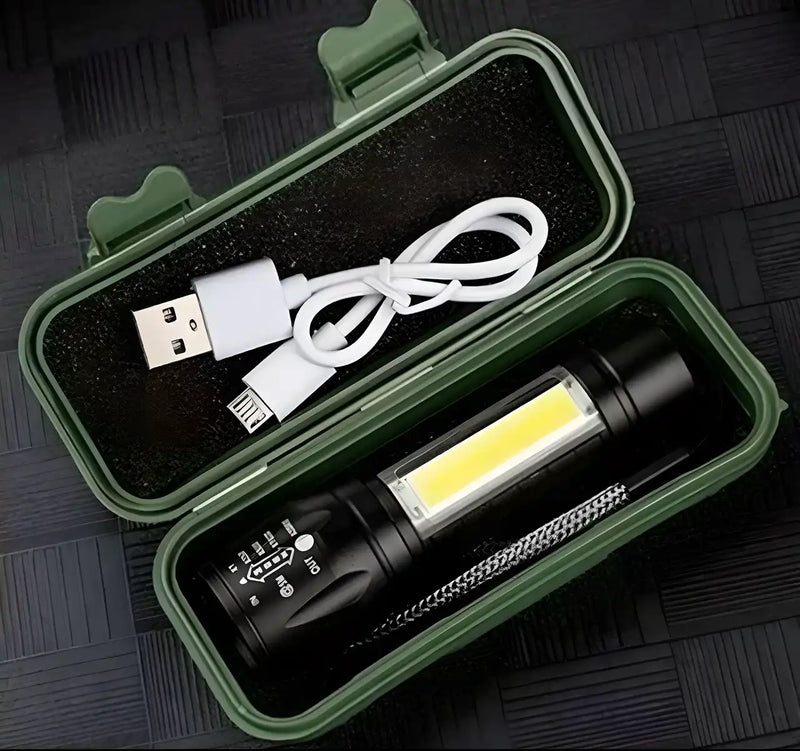 Pocket Size Mini XPE + COB LED Tactical Flashlight — Compact EDC Torch