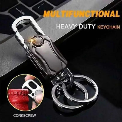 4-in-1 Keychain Spinner Multi-Function Tool — Waist Double Ring Keychain Gift