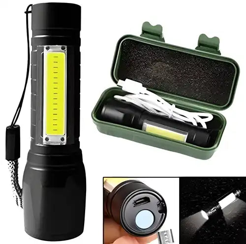 Pocket Size Mini XPE + COB LED Tactical Flashlight — Compact EDC Torch