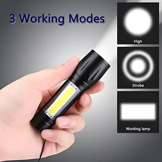 Pocket Size Mini XPE + COB LED Tactical Flashlight — Compact EDC Torch