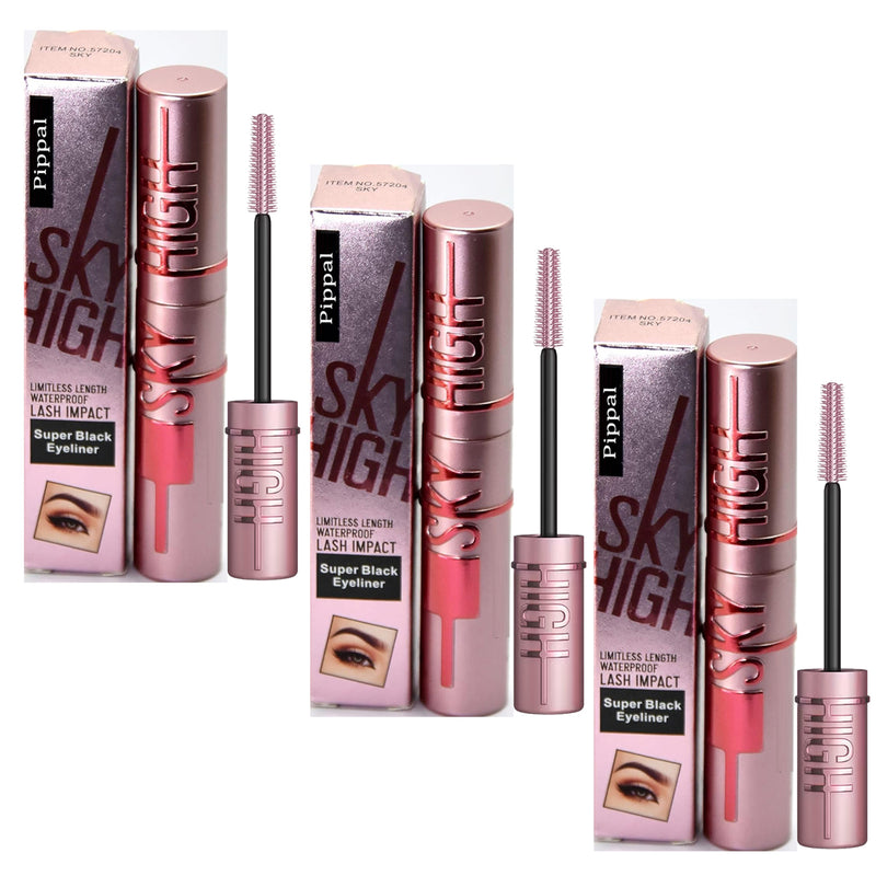 Pippal Sky High Eyeliner 3 Pcs with Mascara Ultra Volume Up Volumizing Mascara for Bold And Dramatic Lashes Long Lasting Waterproof 10Gm (Pack of 3)