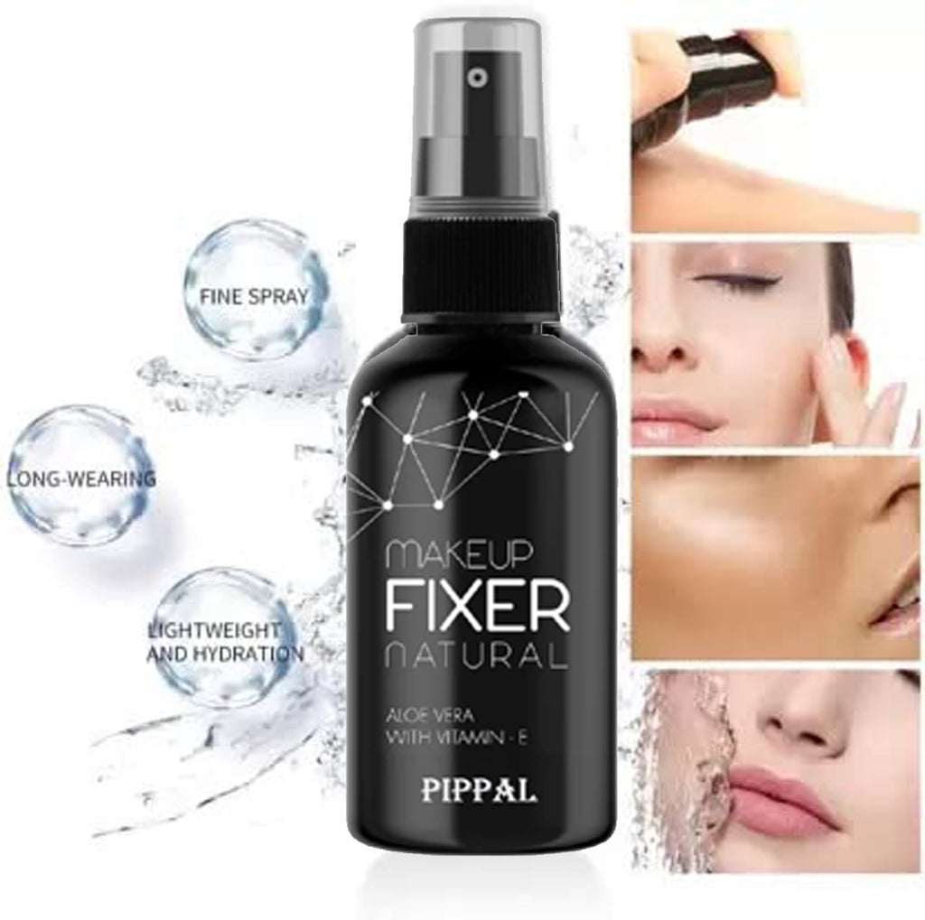 Pippal Beauty Makeup Fixer Natural Dewy Finish with Vitamin E And Aloe Vera Long-Lasting Spray 80ml (Pack of 3)