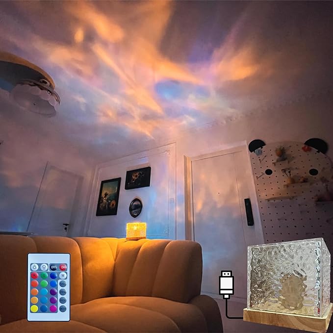 Wave Lamp Aurora Glow LED Crystal Night Light — Romantic Room Decor for Kids & Adults