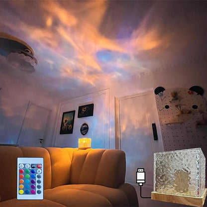 Wave Lamp Aurora Glow LED Crystal Night Light — Romantic Room Decor for Kids & Adults