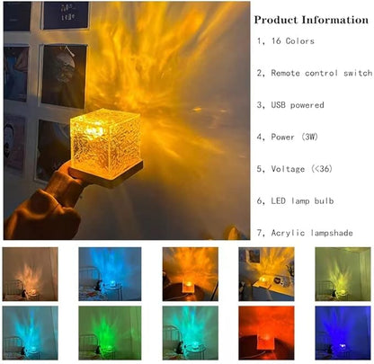 Wave Lamp Aurora Glow LED Crystal Night Light — Romantic Room Decor for Kids & Adults