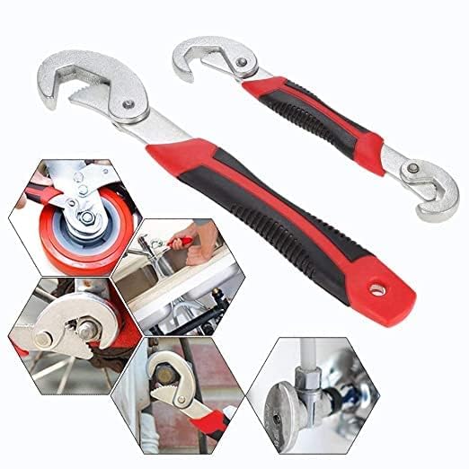 kitchen shop Stainless Steel Socket Adjustable Universal Multi Function Wrench Spanner Set Tools Snap and Grip Open End Snap N Grip Tool Spanner 9Mm to 32 Mm Works (Set of 2 Piece) (snap n griip)