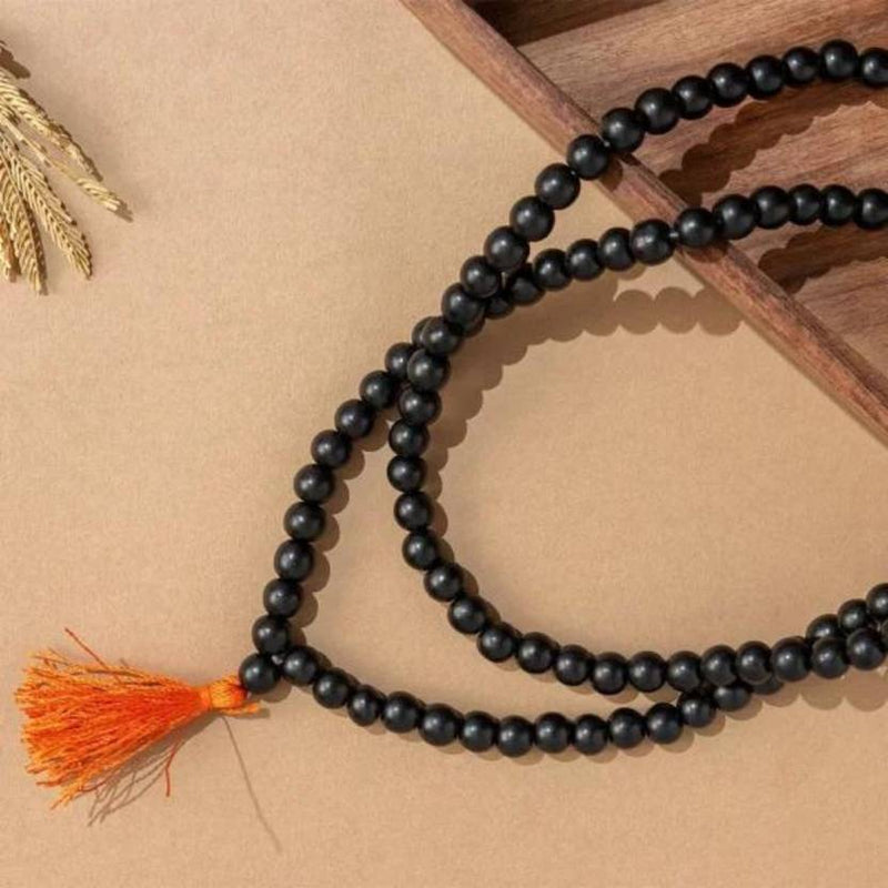 Karungali Malai Religious Mala 108-Beads 8MM Ebony Wood Jaap Mala Necklace