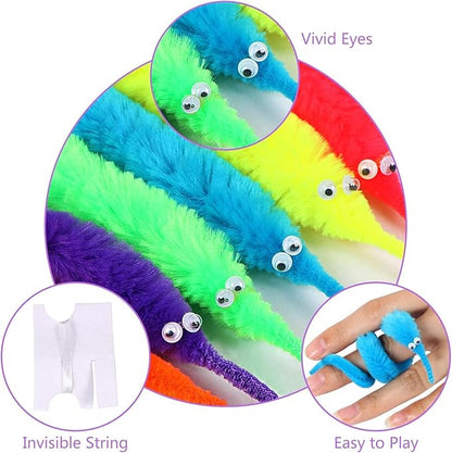 Magic Worm Fidget Toys for Kids & Adults — Pack of 2 Multicolor Sensory Stress Relief Toys