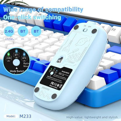 Transparent Rechargeable Wireless Mouse — Silent 1600 DPI Type-C Gaming & Office Mouse