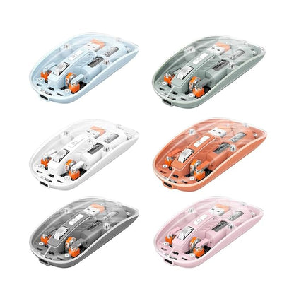 Transparent Rechargeable Wireless Mouse — Silent 1600 DPI Type-C Gaming & Office Mouse