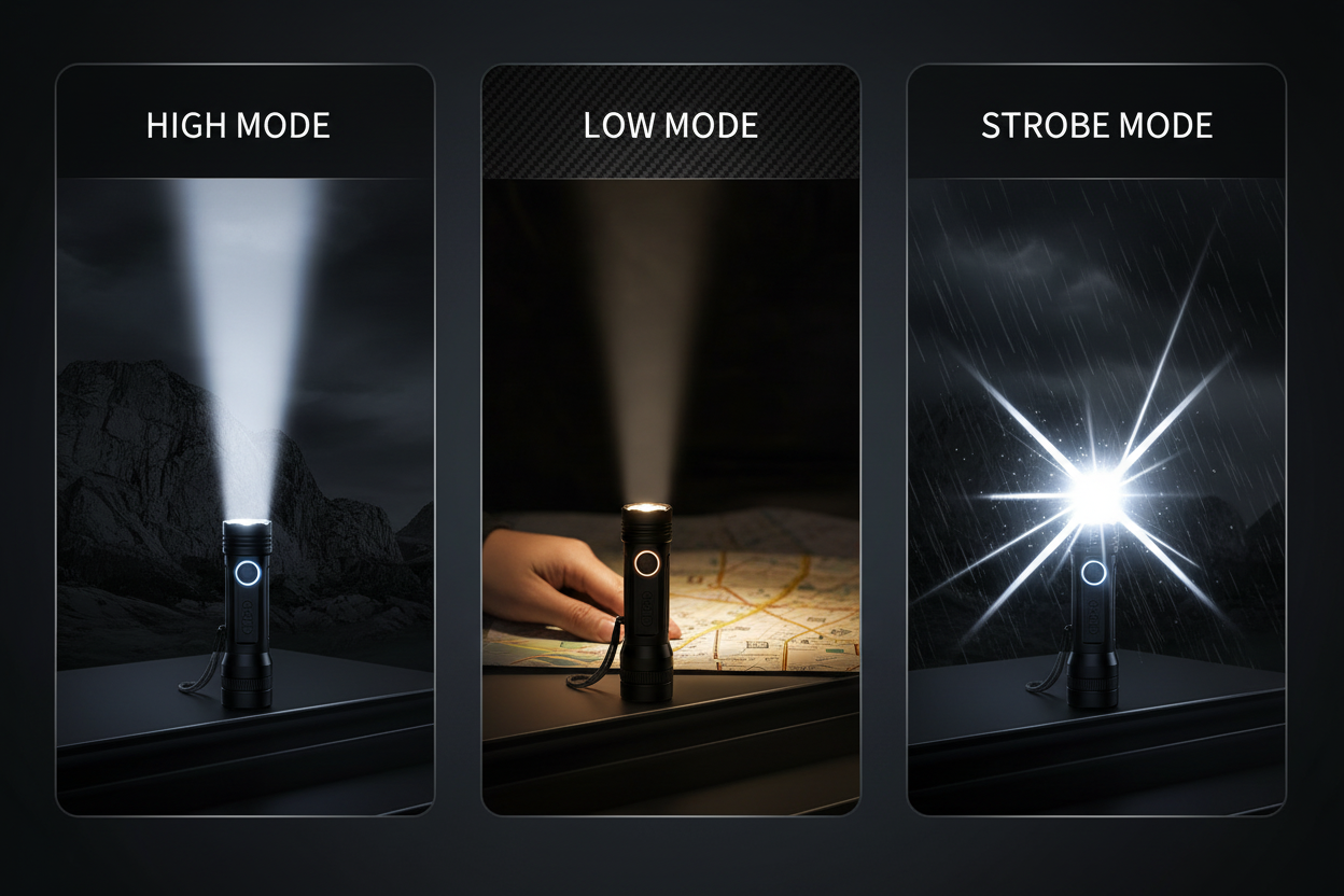 Mini Portable XPE + COB LED Tactical Flashlight — 3 Modes & Inbuilt Rechargeable Battery