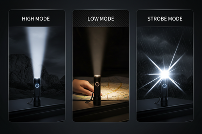 Mini Portable XPE + COB LED Tactical Flashlight — 3 Modes & Inbuilt Rechargeable Battery