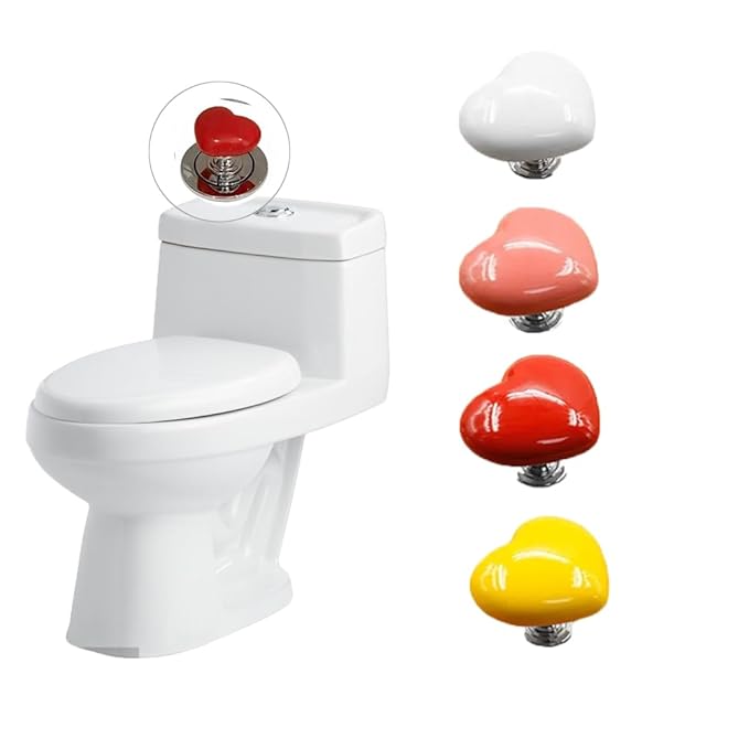 Toilet Press Button Heart Shape (Pack of 4)