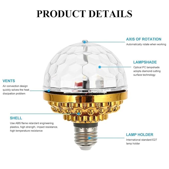 Rotating Magic Ball Light with Lamp Holder Set
