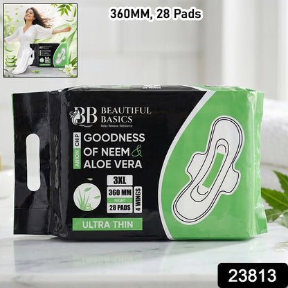 Beautiful Basics Neem  Aloe Vera Sanitary Pads 3xl 360mm Night (28 Pads)