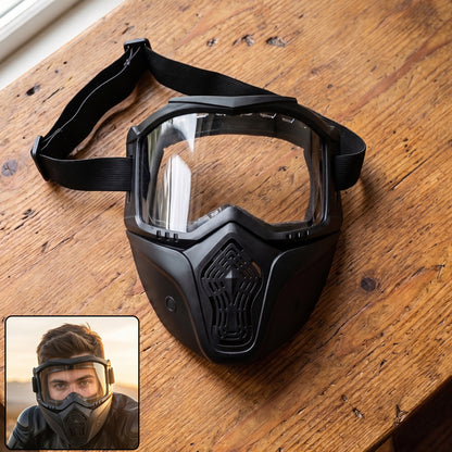 Protective Bike Goggle Face Mask Detachable Riding Glasses Dust Proof (1 Pc)
