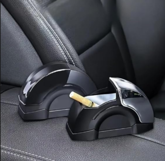Ashtray for Smoking – Windproof Portable Car Ash Tray with Lid | Adhesive Mountable | Smoke Control Automotive Ashtray for Car, Office, Gaming Room | Car Accessories (Pack of 1)