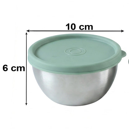 Apex Miny Steel Container Set Mixing Bowls With Lids For Kitchen (3 Pc Set)