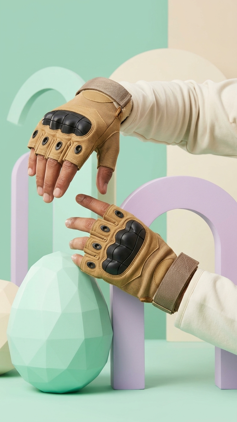 Yellow Half Finger Gloves