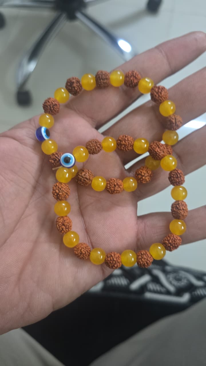 Rudraksha Citrine Crystal bracelets (Pack of 2)