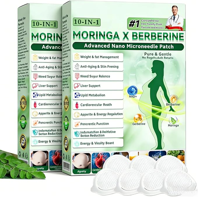 Glorenda Moringa Berberine X Nad+, Luxarise Moringa 10-in-1 Advanced Nano Microneedling (Pack of 10)