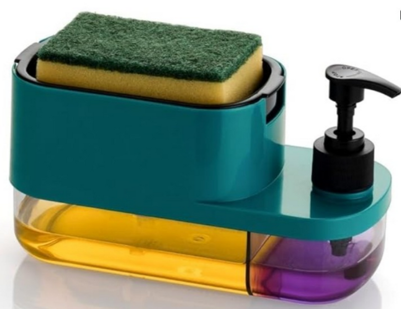 Soap Dispenser for Kitchen | 3 in 1 Soap Dispenser for Kitchen (Sponge Free) with Sponge Holder