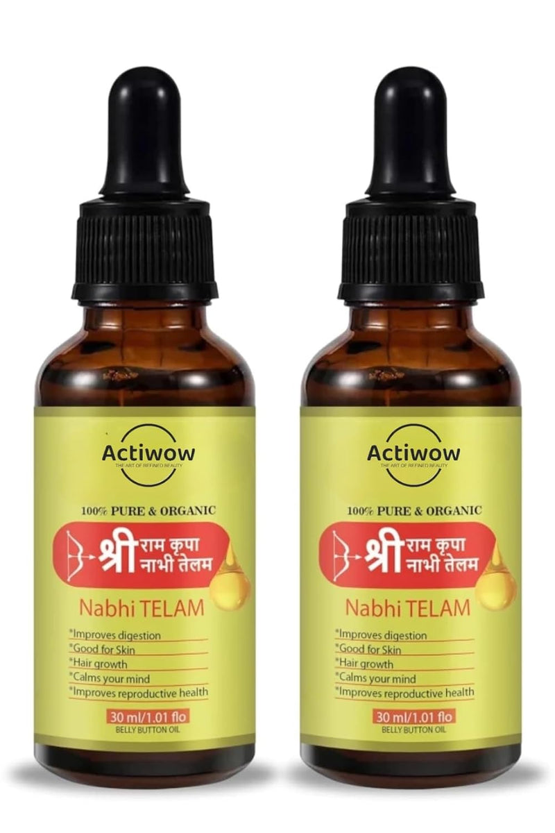 Ayurvedic Belly Button Oil for Skin Glow & Hair Care (Pack of 2)
