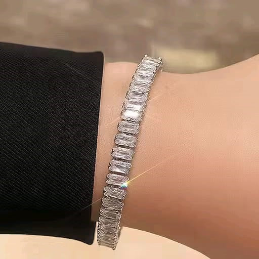 Silver-tone tennis bracelet