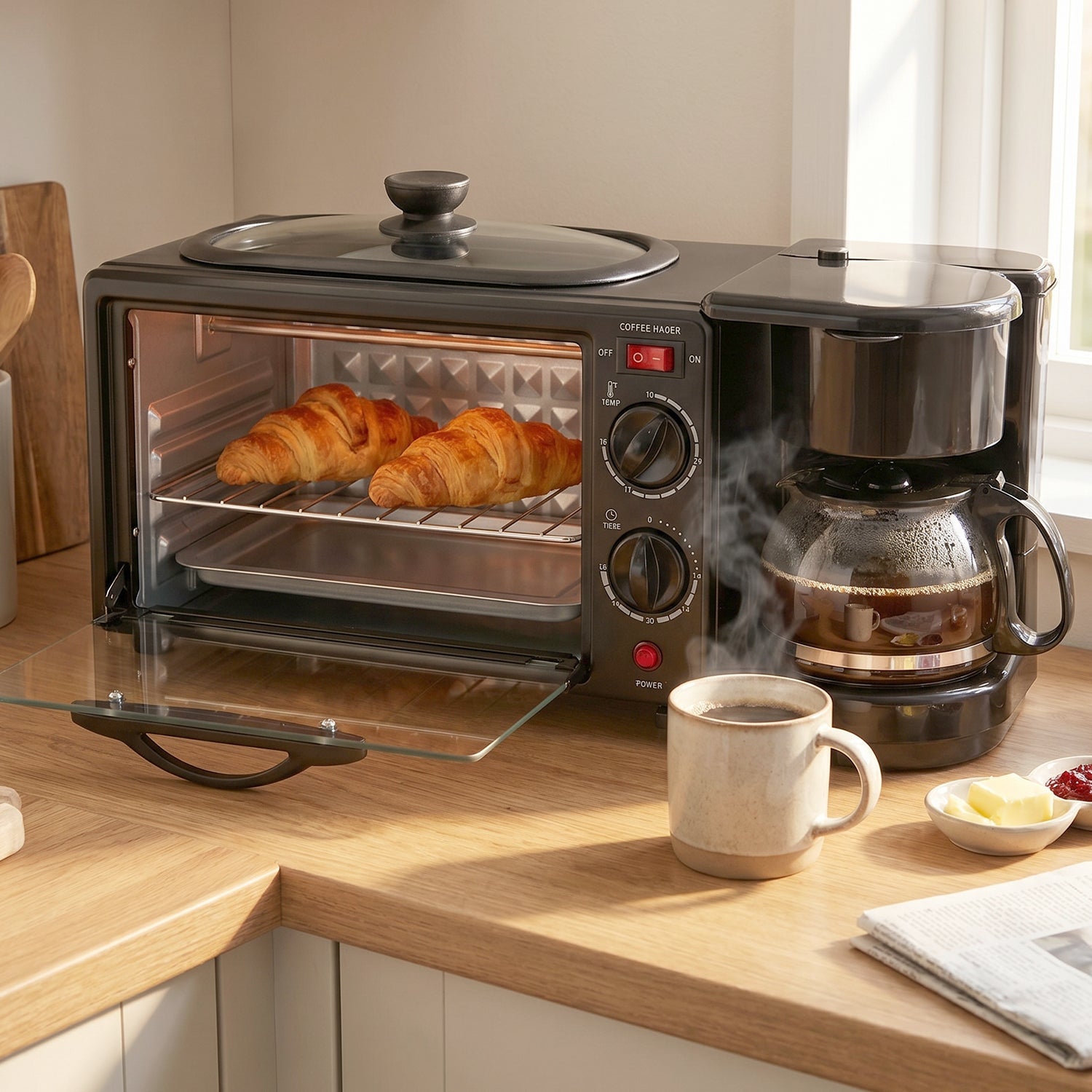 Suta 3 In 1 Breakfast Maker  Compact Kitchen Multi-functional Appliance