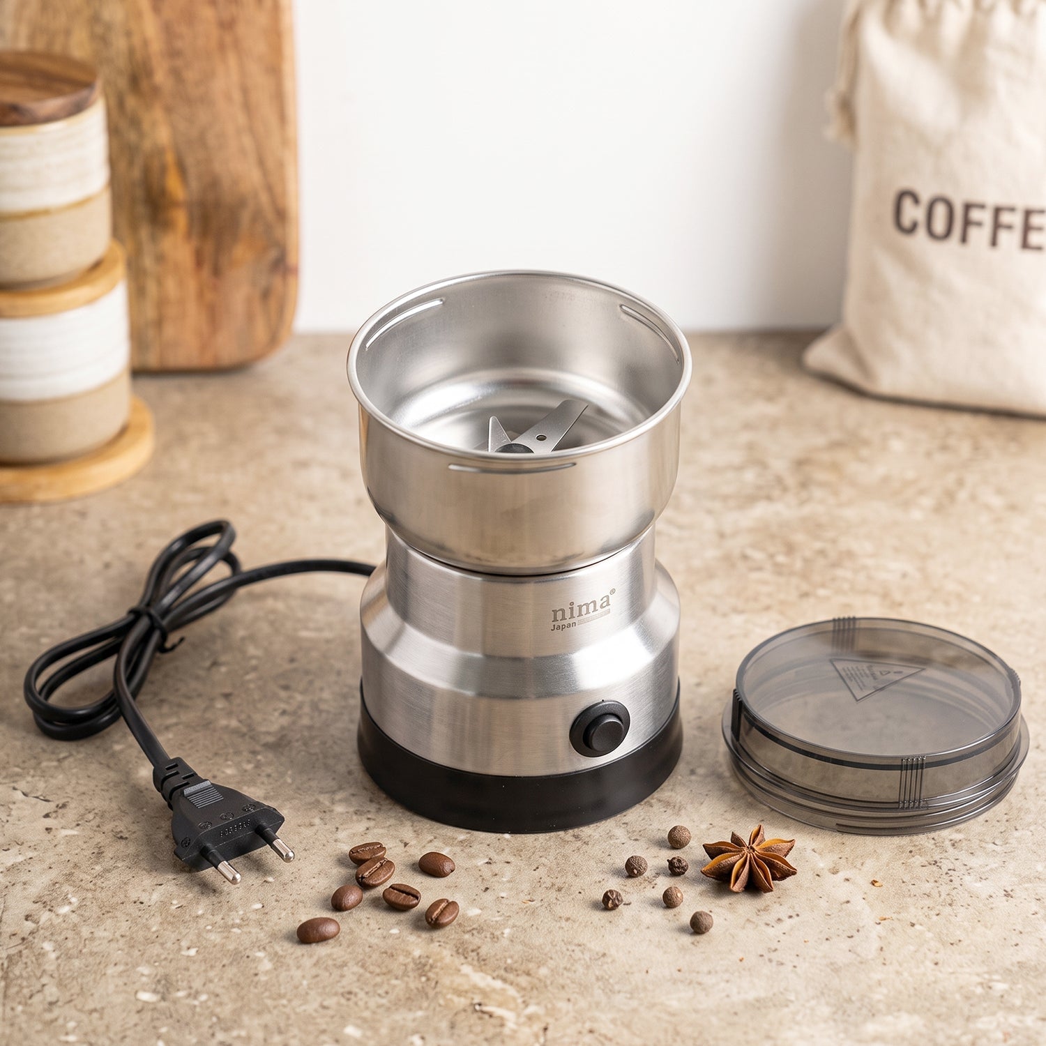 Mini Electric Grinder 150w Stainless Steel For Coffee Spice And Masala (1 Pc)