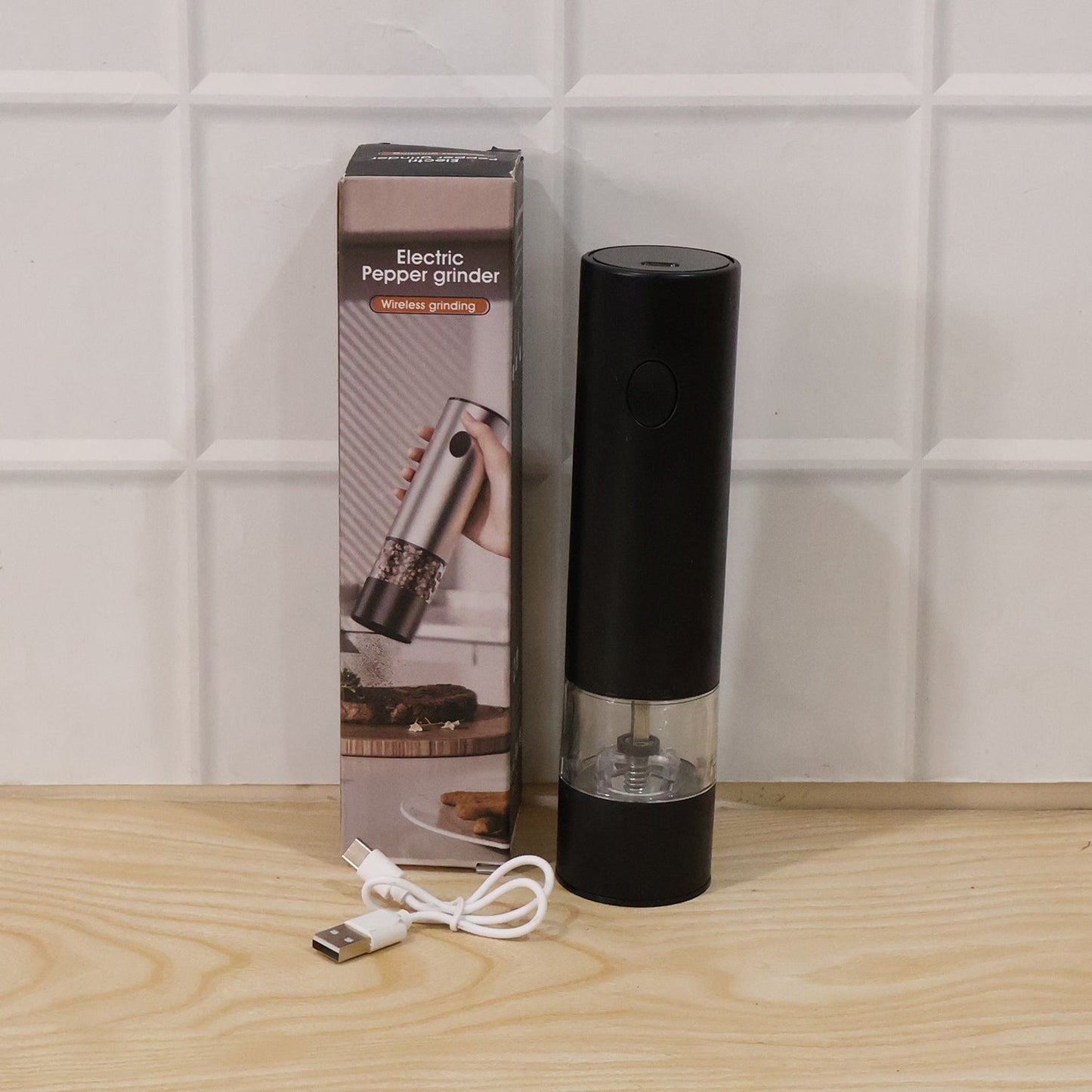 Electric Pepper Grinder  Usb Rechargeable  One Touch Operation