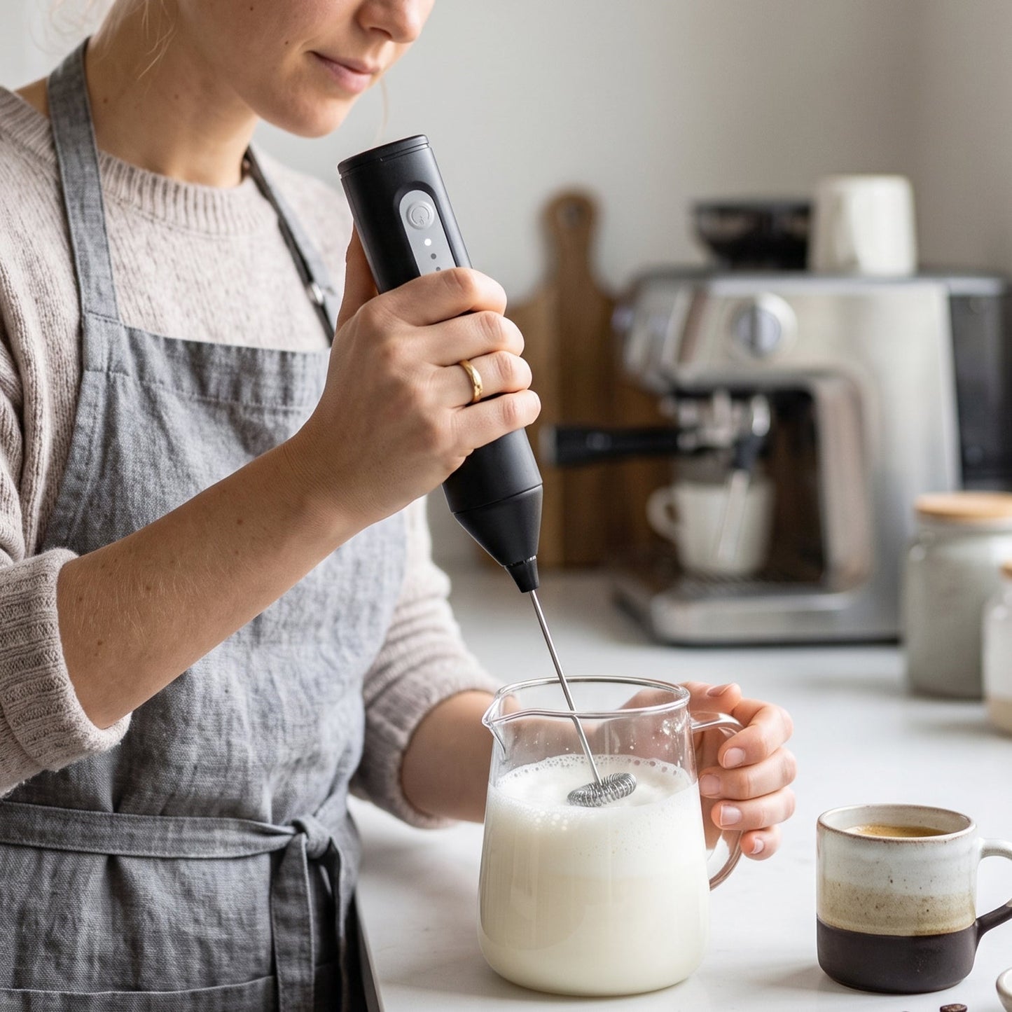 Handheld Electric Milk Frother Battery Coffee Foam Maker Whisk Mixer (1 Pc)
