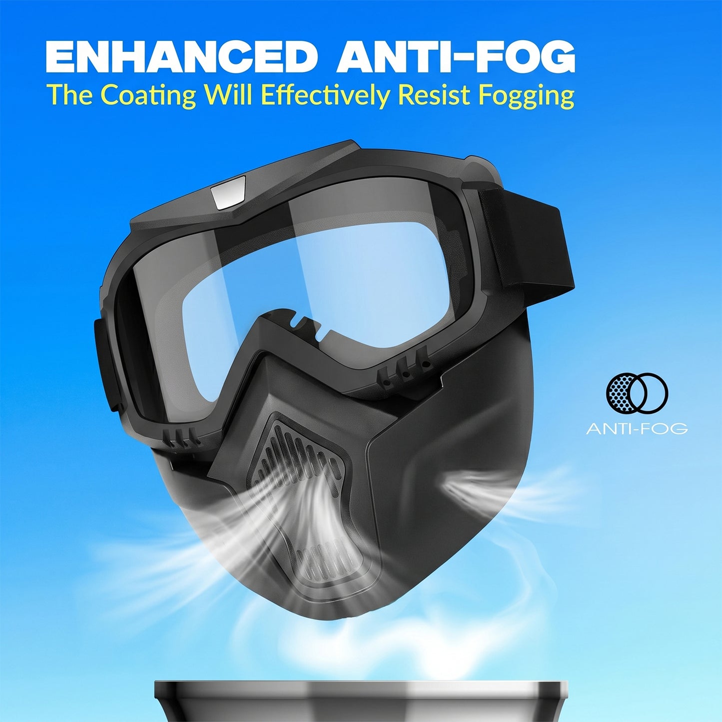 Protective Bike Goggle Face Mask Detachable Riding Glasses Dust Proof (1 Pc)